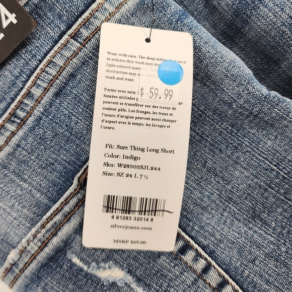 Silver NWT Sure Thing Long Short High Rise Denim Women's Plus Size 24 - Picture 8 of 11